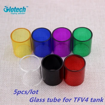 

Glotech 5pcs/lot Glass Tube Colorful Pyrex Glass Tube Replacement tube for TFV4 tank atomizer 7 colors available