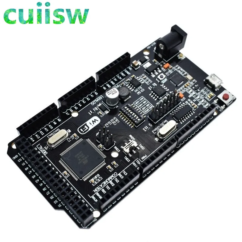 Cuiisw Mega2560+ Wi-Fi, R3 ATmega2560+ ESP8266 32Мб оперативной памяти, USB-TTL CH340G. Совместимость для Arduino Mega NodeMCU для WeMos ESP8266