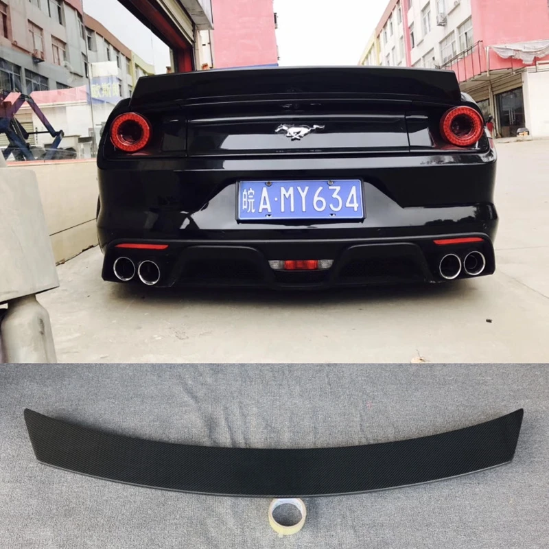 

Mustang Carbon Fiber Rear Trunk Spoiler Wing for Ford Mustang 2015 2016 2017 Auto Racing Car Styling Tail Lip Wing