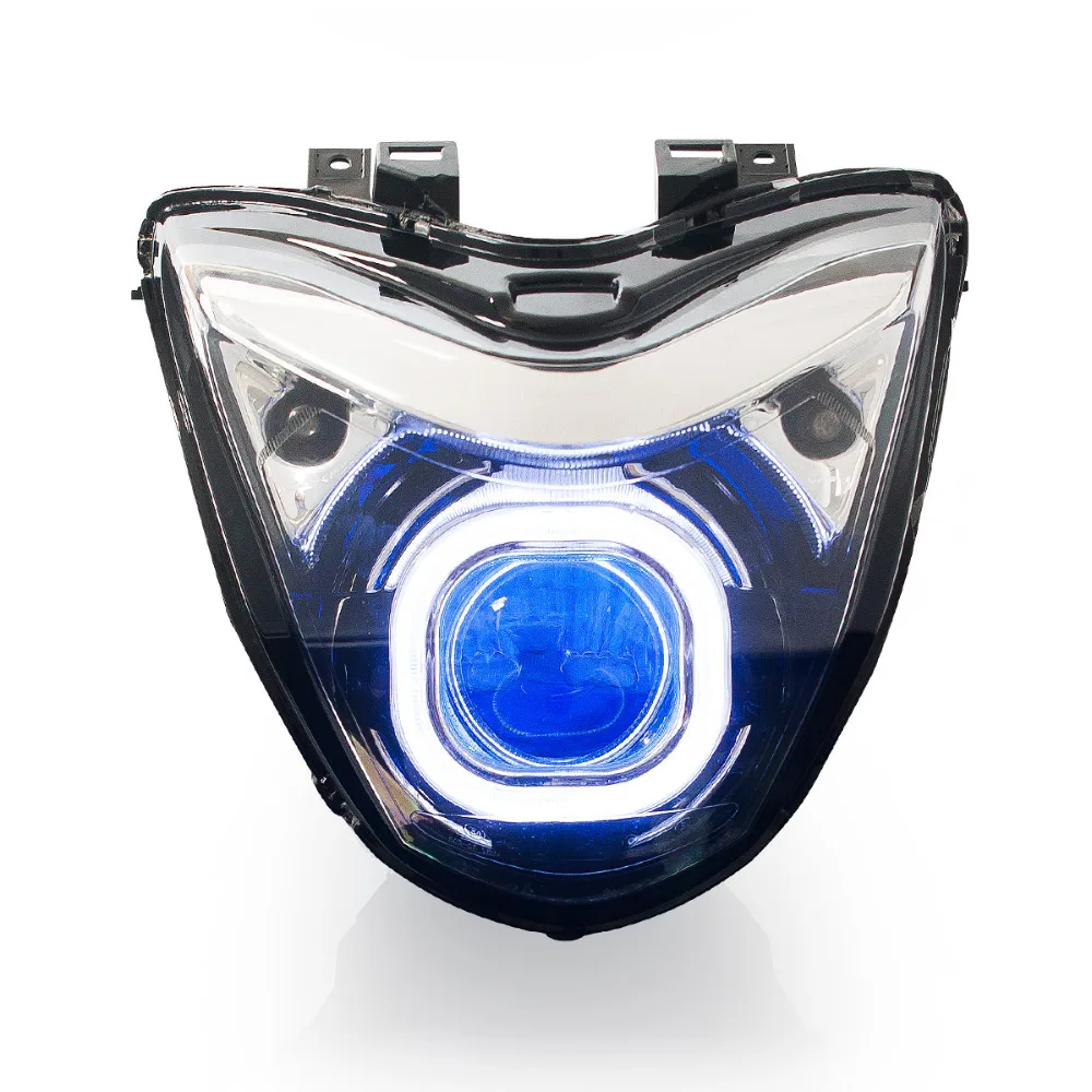 KT Headlight for Suzuki GW 250 2013+ LED Angel Eye Blue Demon Eye