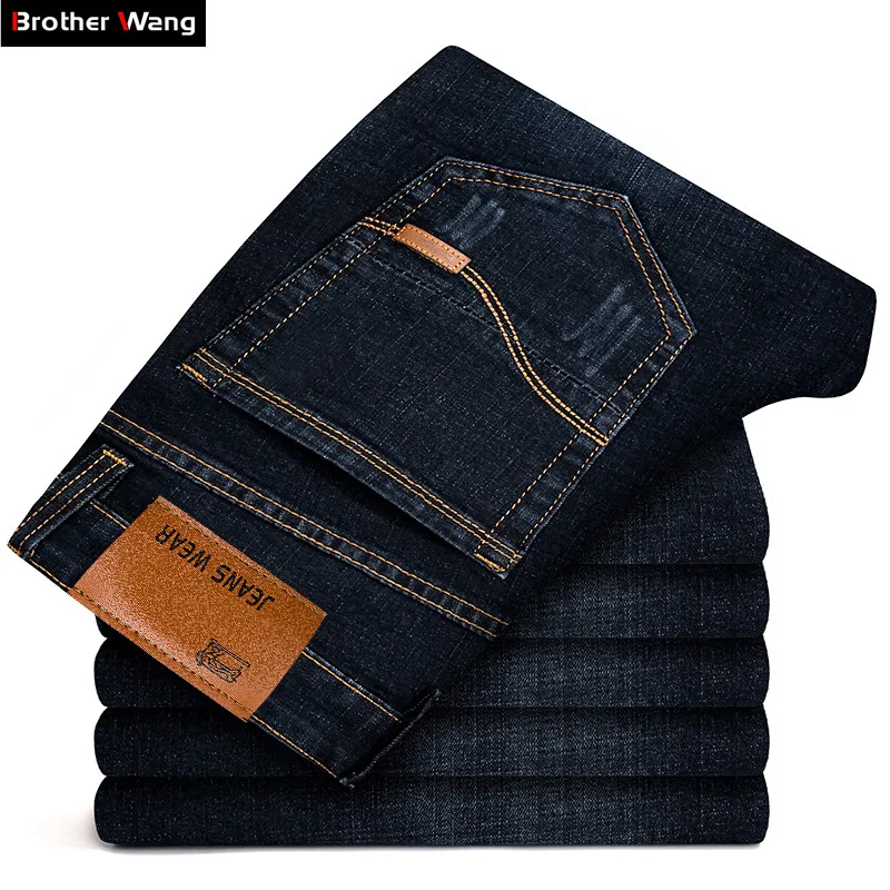 

Brother Wang Brand 2019 New Men's Black Jeans Business Fashion Classic Style Elastic Slim Trousers Jeans Male 108