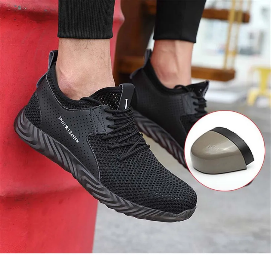 Прямая поставка; Мужская защитная обувь со стальным носком; легкая защитная обувь; 3D Противоударная Рабочая обувь; кроссовки для мужчин