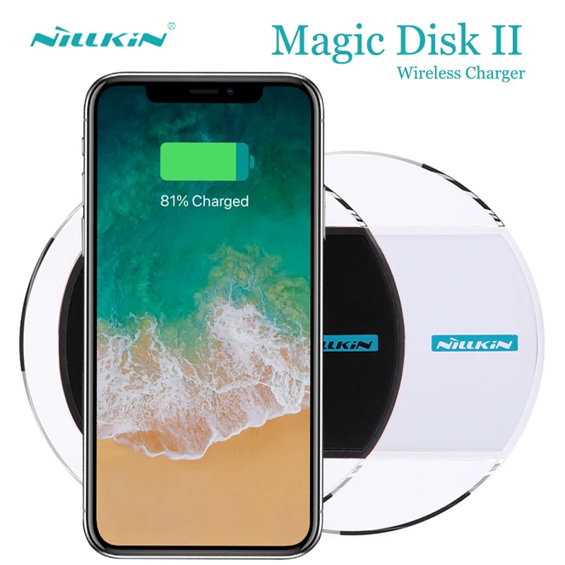 

NILLKIN Magic Disk II Wireless Charger Charging Pad for iPhone X 8 Plus Qi Wireless Charge for Samsung Galaxy S8 S9 Plus S7 Edge
