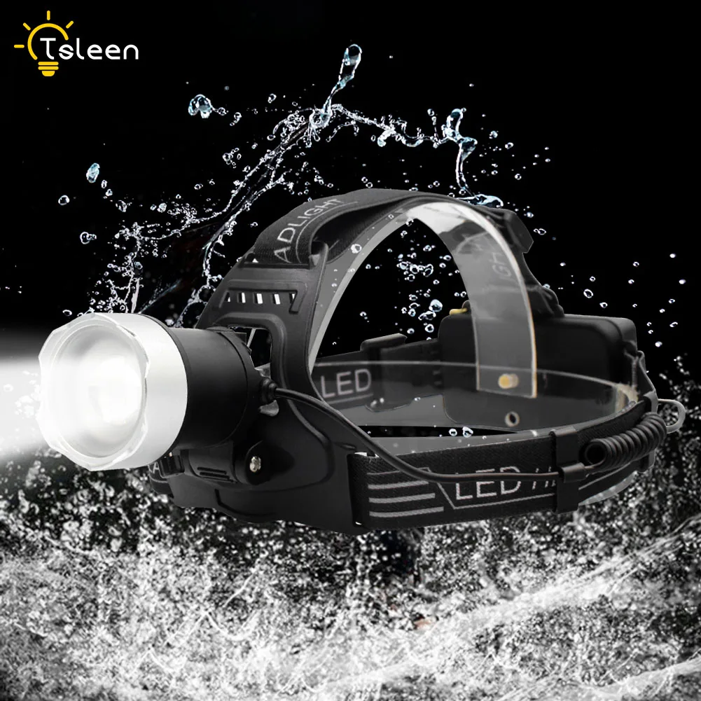 

TSLEEN Zoomable LED Headlight Infrared Motion Sensing Headlamp IPX4 Waterproof Head Light Forehead Lamp Head Flashlight Fishing