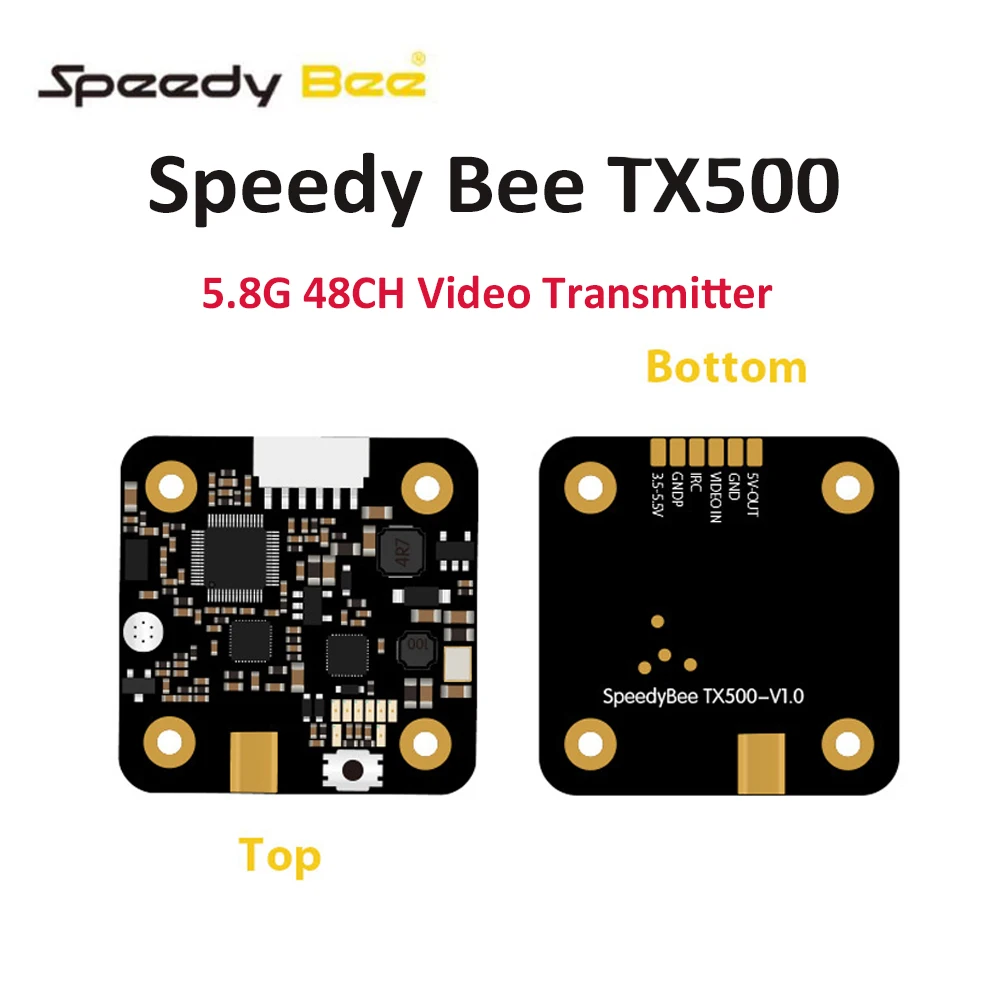 

SpeedyBee Speedy Bee TX500 5.8G 48CH 25/200/ 500mW Switchable AV Transmitter Built-in MIC for RC Multirotor FPV Racing Drone