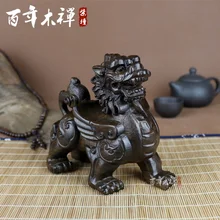 Дзен век резьба по дереву Kirin городской дом украшения ручной работы деревянные ремесла фэн шуй