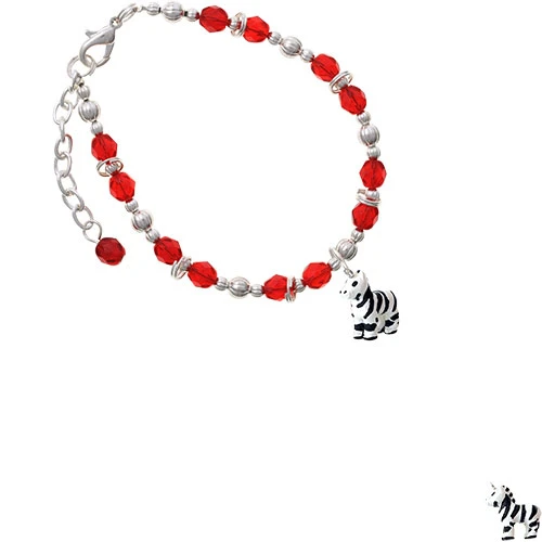 Resin Zebra Red Beaded Bracelet