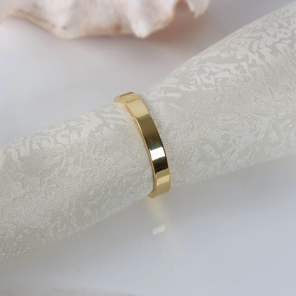 50 шт./лот, простое кольцо для салфеток SHSEJA, Золотое кольцо из сплава, Пряжка для салфеток, кольцо для салфеток, модное домашнее кольцо для салфеток, настольные украшения