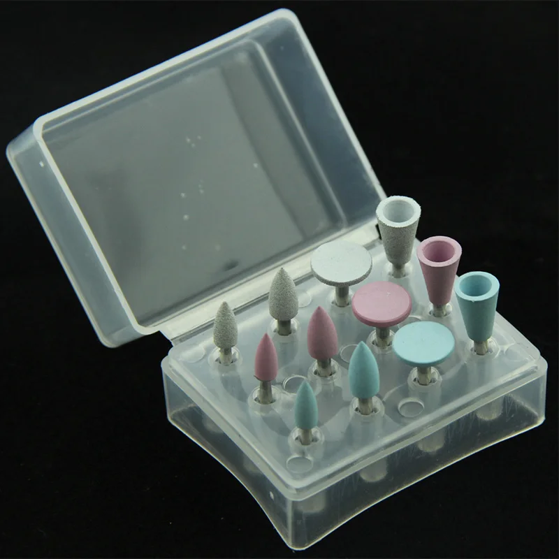 12 Pieces Dental Polishing Tools Silicon RA Polishing Burs for Ceramics