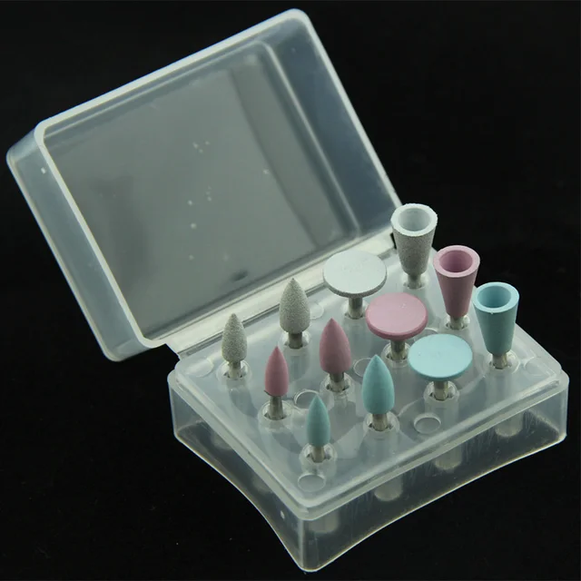 12 Pieces Dental Polishing Tools Silicon RA Polishing Burs for Ceramics