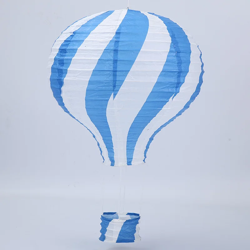 30cm 40cm hot air balloon chinese lantern rainbow heart striped printed lampion babyshower birthday wedding party decorations - Цвет: Blue Lollipop