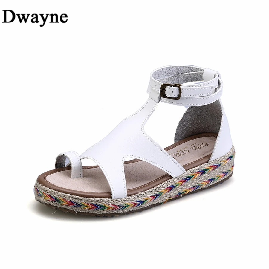 

Dwayne 2018 women's sandals summer new hemp rope fisherman shoes women's flat sandals size 34-43