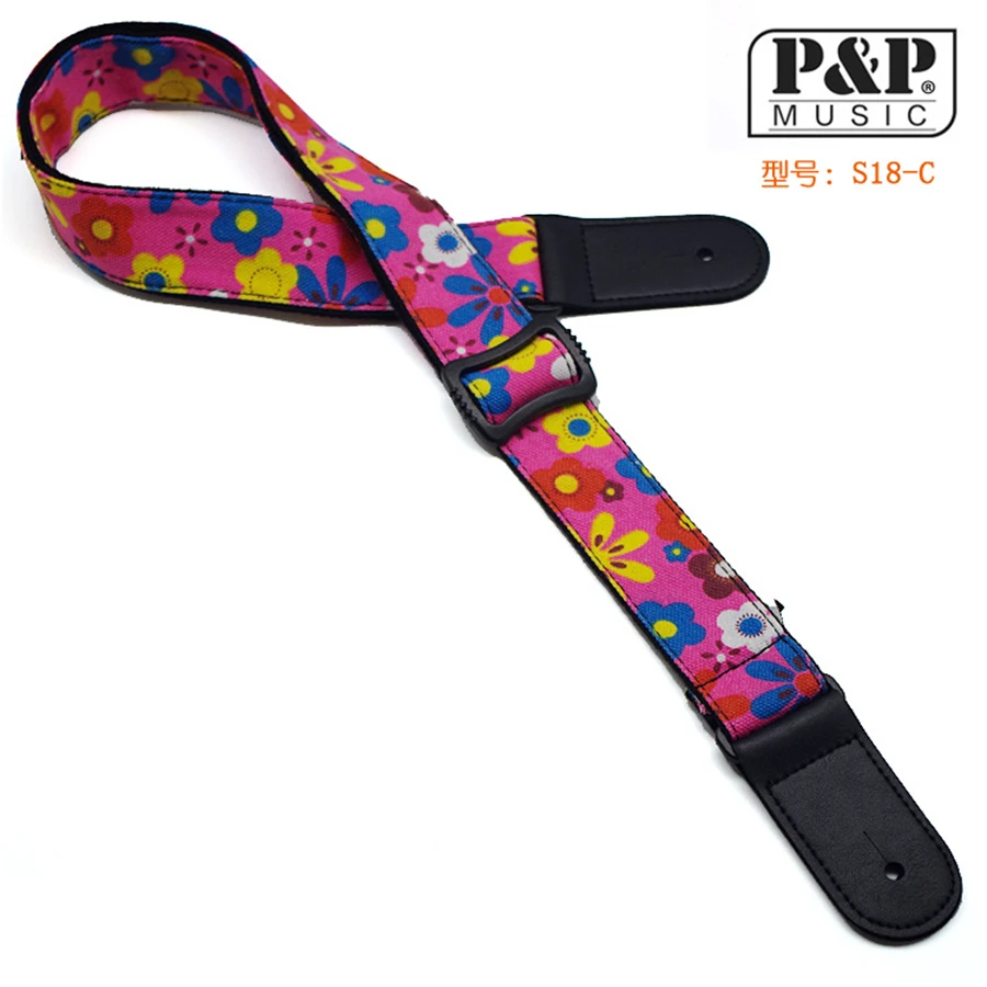 

Pink Petals Pattern Ukulele Strap Small Acoustic Guitar Folk Guitar Strap