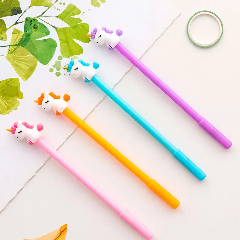 

36 pcs/lot Unicorn gel pen Cute Animal 0.5mm black ink Neutral pens office school writing supplies Stationery Promotional gift