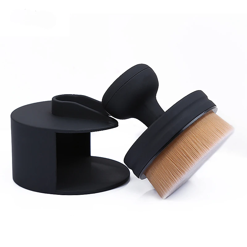 

1pc O! Circle Foundation Brush Cream Powder Makeup Brushes 35 Angle Micro Fine Beauty Oval Make Up Brushes with Holder
