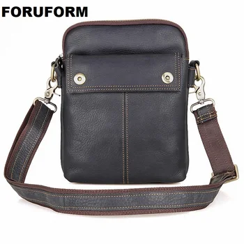 

Genuine Leather Bags Men High Quality Messenger Bags Small Travel Black Crossbody Shoulder Bag For Men LI-1611