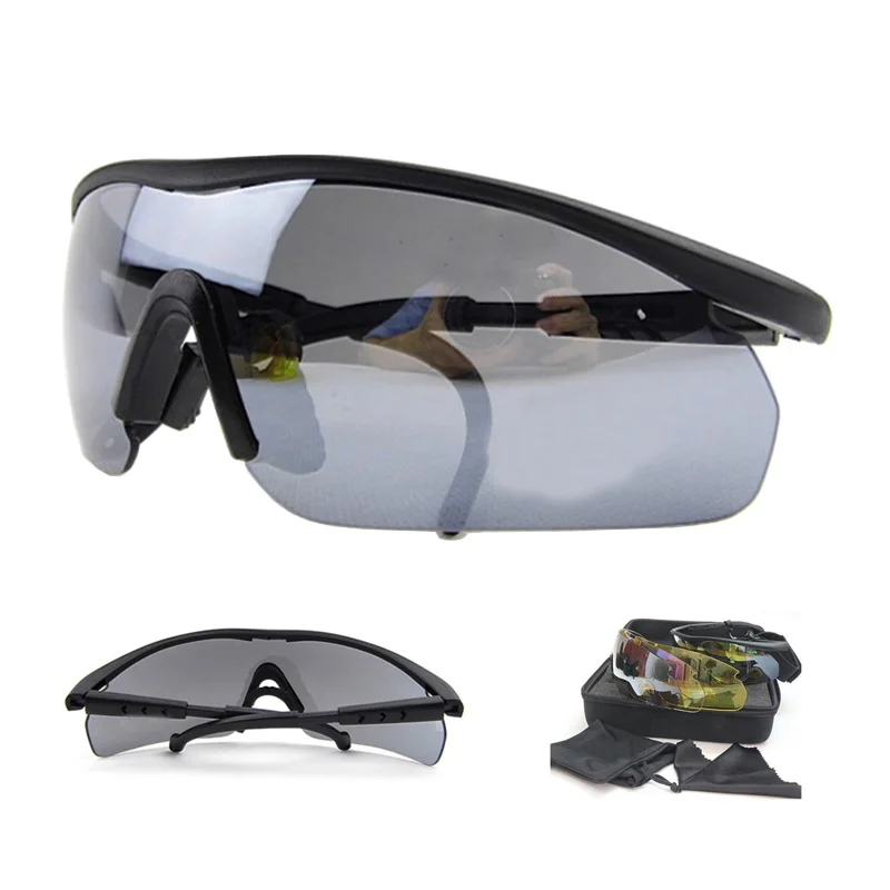 

3 Lens War Game Tactical Goggles Anti-impact Sandproof Airsoft Military Army Shooting Glasses Outdoor Hiking Climbing Eyewear
