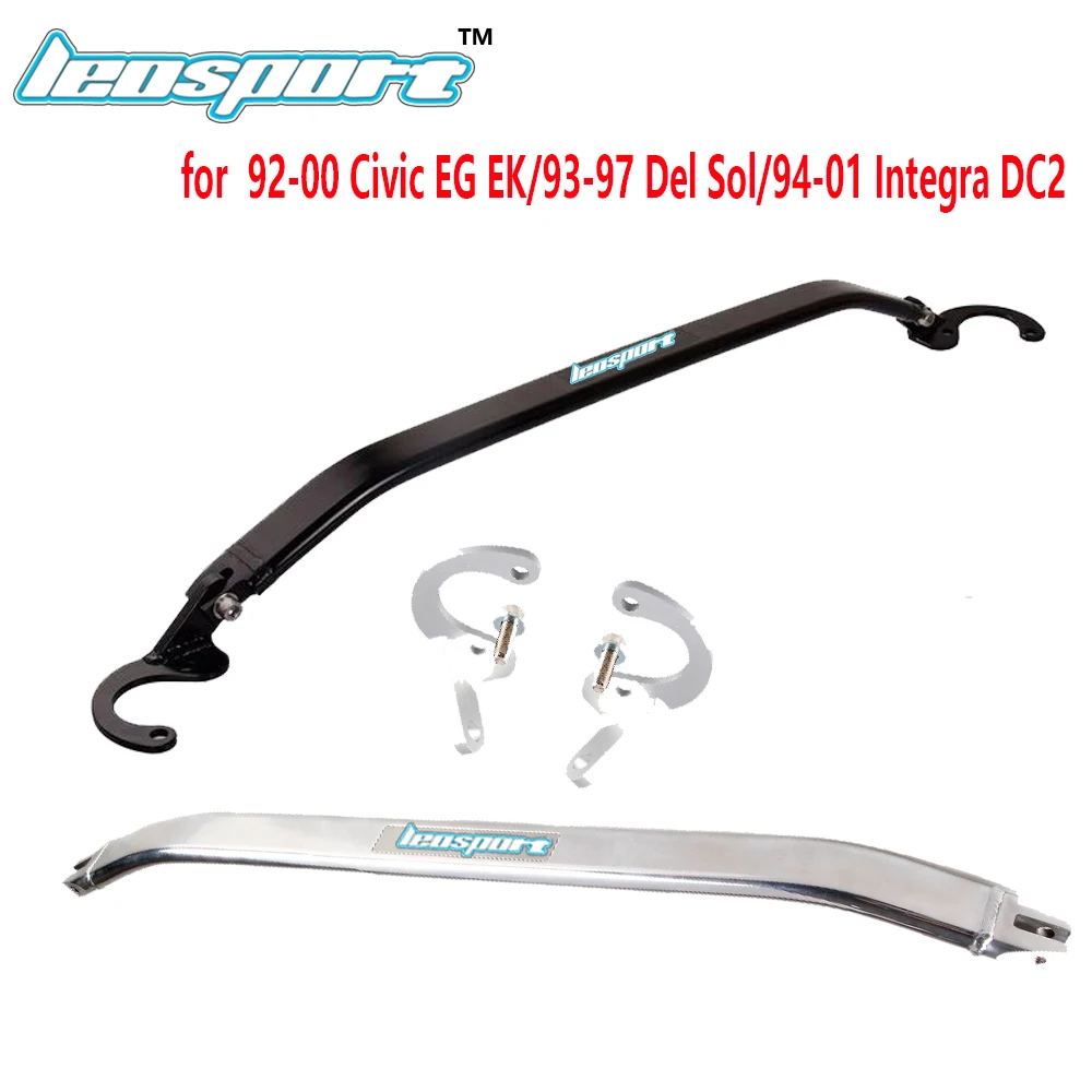 Leosport Front Strut Bar Black for 92 00 Civic EG EK/93 97 Del Sol/94