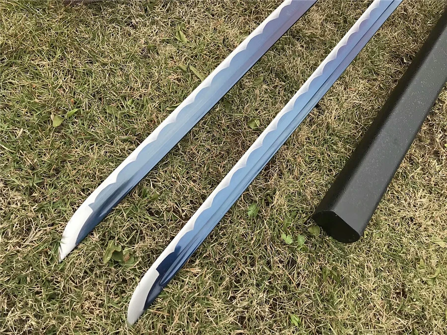 High Quality Set Japanese Ninja Sword Samurai Katana Very Sharp Blue High Manganese Steel Blade