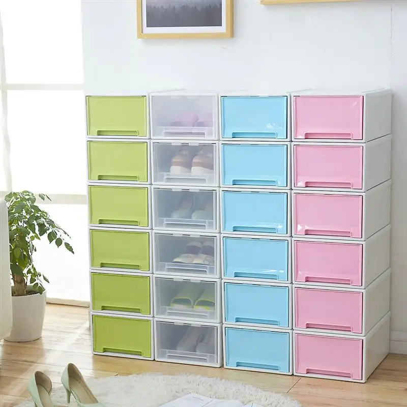 

OUNONA Multifunctional Shoe Storage Box Plastic Shoe Boxes Drawer Type Underwear Organizer Box Cosmetic Jewelry Container