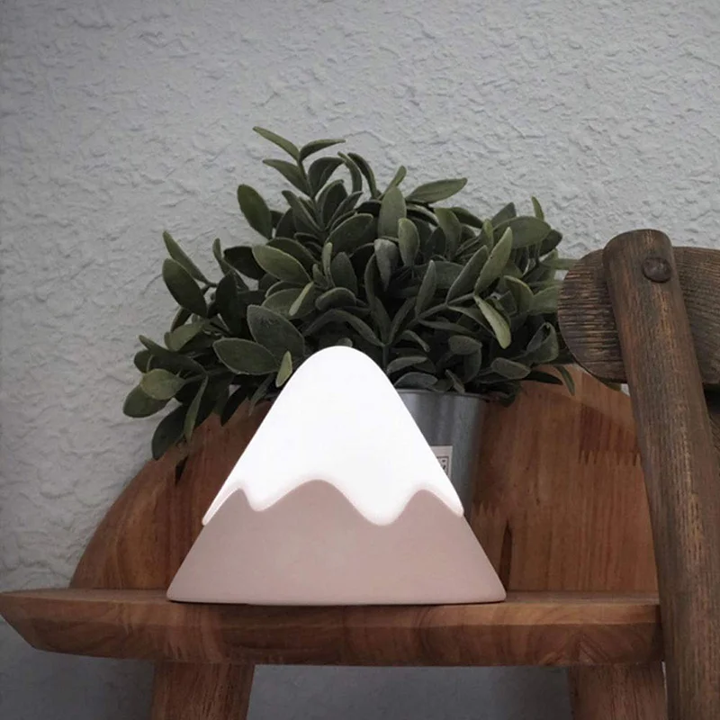 

Rechargeable Wireless Touch Sensor LED Night Light with Tap Clap Sensor Snowy Mountain Night Lamp Sound Control USB charging