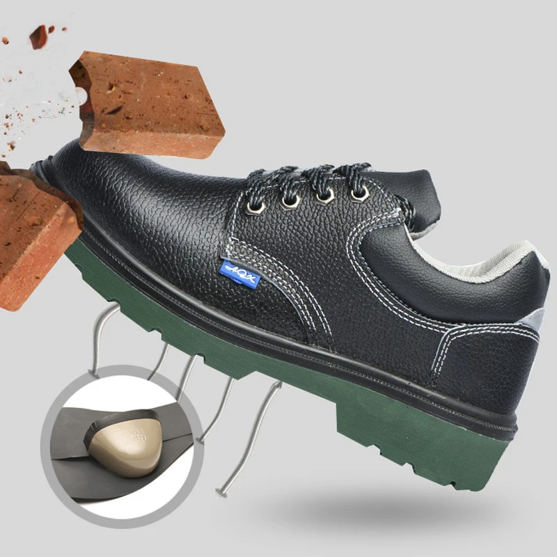 

Genuine leather safety shoes Anti smash and puncture proof protective shoes