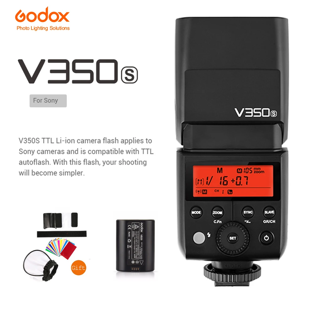 Godox V350S TTL вспышка для камеры GN36 1/8000s HSS 2 4G Беспроводная X СИСТЕМА литий-ионная