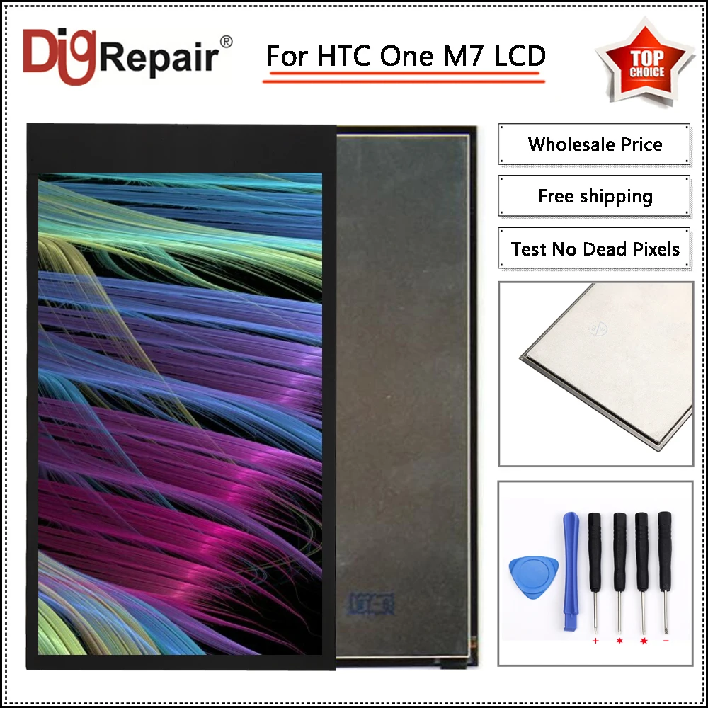 

m7 lcd Black For HTC ONE M7 LCD Display Touch Screen Digitizer Panel Assembly Parts For HTC One M7 screen For HTC One M7 display