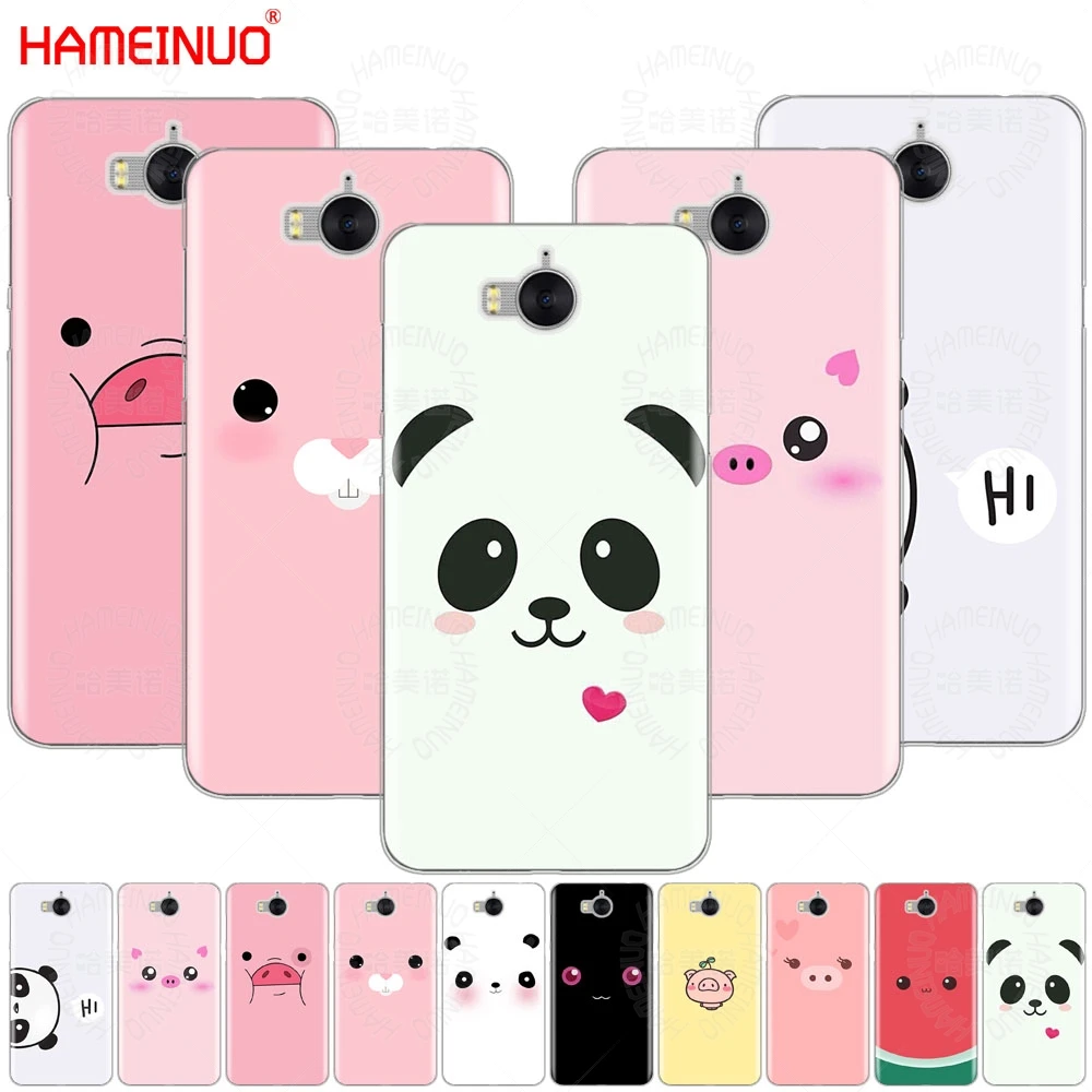 

HAMEINUO Cute Panda Pig Smile Emoji cell phone Cover Case for huawei honor 3C 4X 4C 5C 5X 6 7 Y3 Y6 Y5 2 II Y560 Y7 2017
