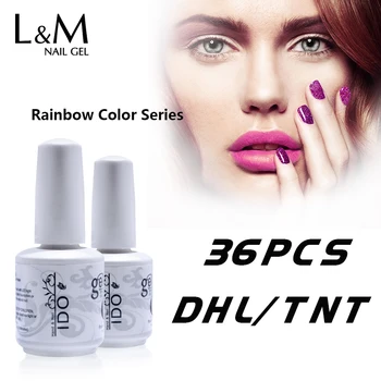 

36 Pcs Lot Rainbow Color Series Shinning Colourful China Supplier Wholesale Lowest Price Nails Polish Varnish Good Quality