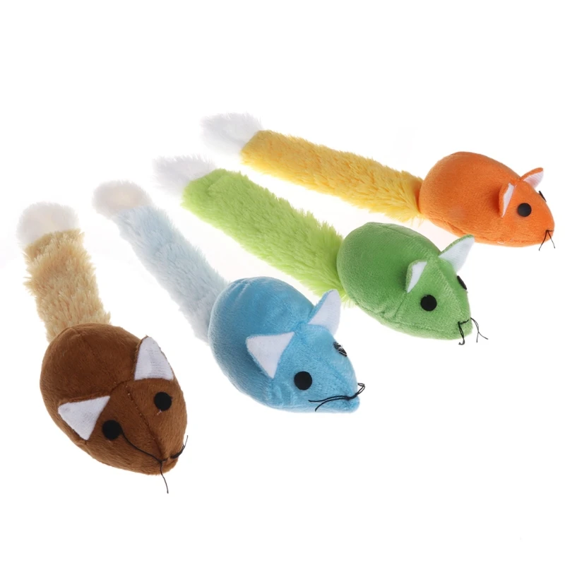 Cat Toys Plush Mouse Long Tail Teaser Funny Catnip Interactive Pet Gift