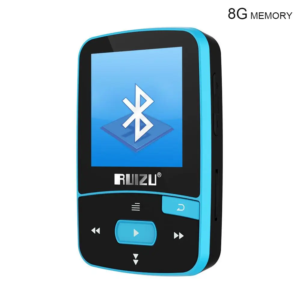Ruidu X50 Спортивный Bluetooth MP3 музыкальный MP3 плеер рекордер FM радио Supprot SD карта клип Bluetooth MP3 плеер 8 ГБ 4 цвета на выбор - Цвет: Синий