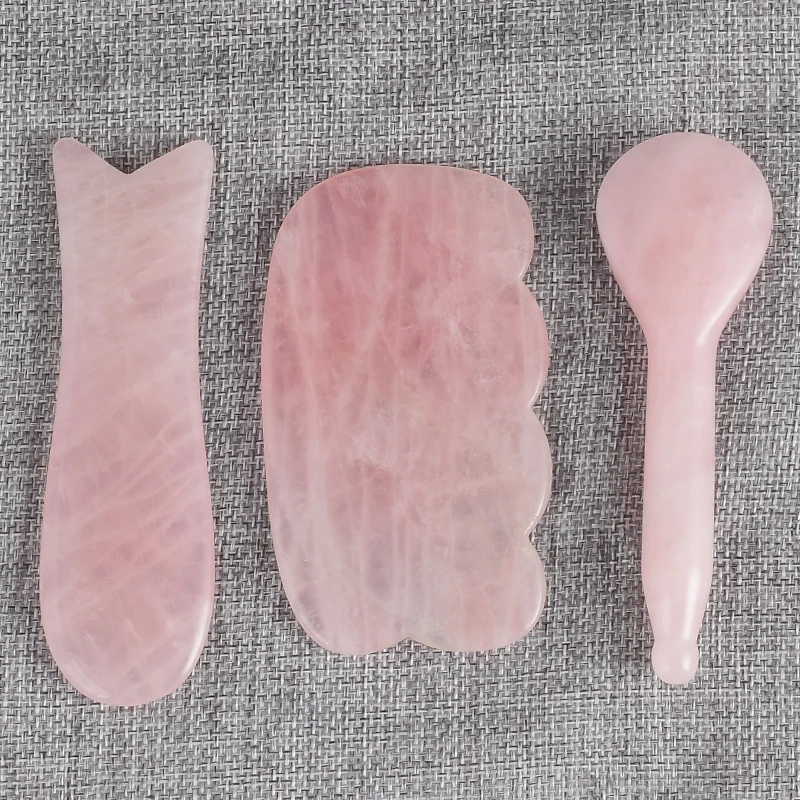 3 pcs/set Facial Massage tool rose quartz Women Relaxation Slimming wand Jade Acupuncture point gua sha For Health Care 3 pcs/set Facial Massage tool rose quartz Women Relaxation Slimming wand Jade Acupuncture point gua sha For Health Care