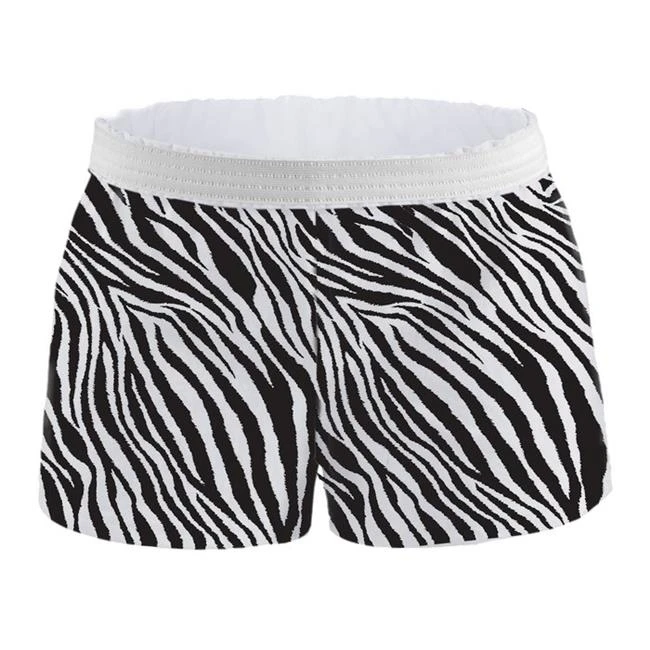 Soffe 37G160XLG Girl Printed Cotton Short Zebra - Extra Large