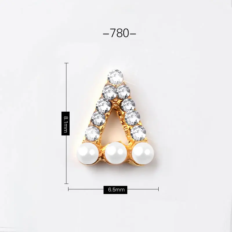 5 шт. кристалл AB блестящий дизайн ногтей Стразы 3d полые металлические шпильки Звезда Сердце треугольник алмаз ювелирные изделия Япония Шарм украшения - Цвет: 5Pcs 780