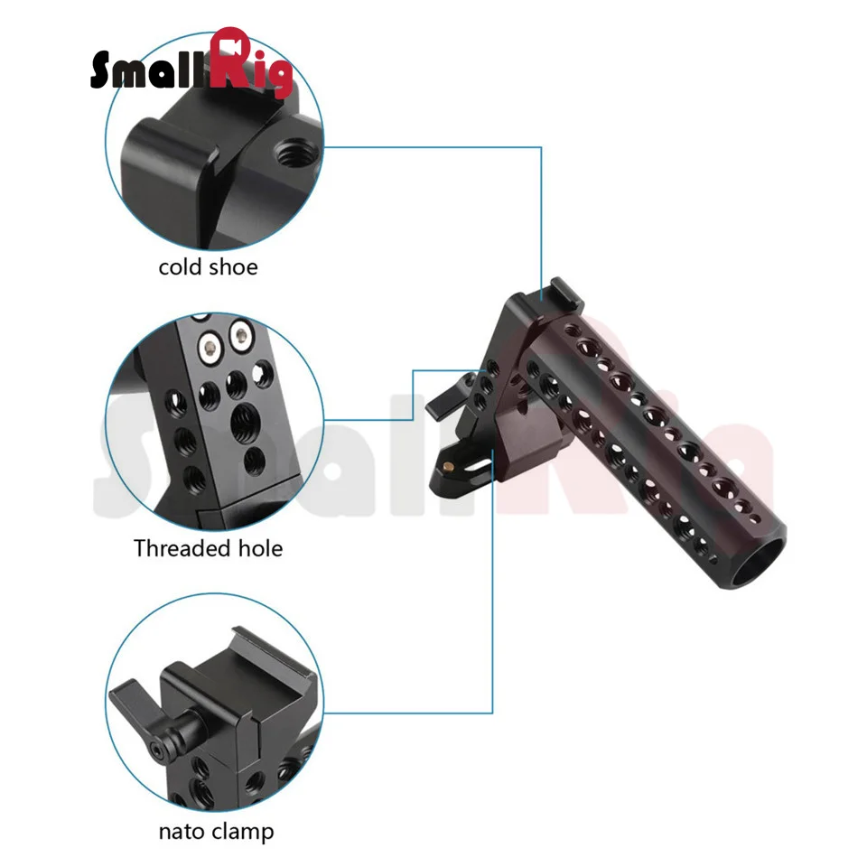 SmallRig DSLR камера ручка универсальная рукоятка NATO Ручка Комплект Топ ручка с 70 мм NATO рельсы и Холодный башмак на верхней части-2003