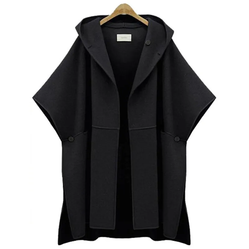 Ruiyige Plus Size 2018 Autumn Winter Coat Women Wool Blend Pocket Hoodies Overcoat Jacket Long Loose Coat Hooded Outwear XL-5XL