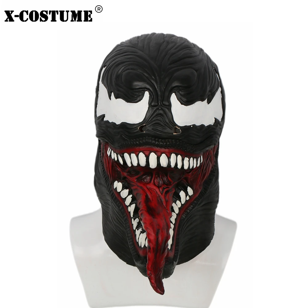 Venom Mask 2018 Movie Tongue Out Spider Man Cosplay Halloween Costume 