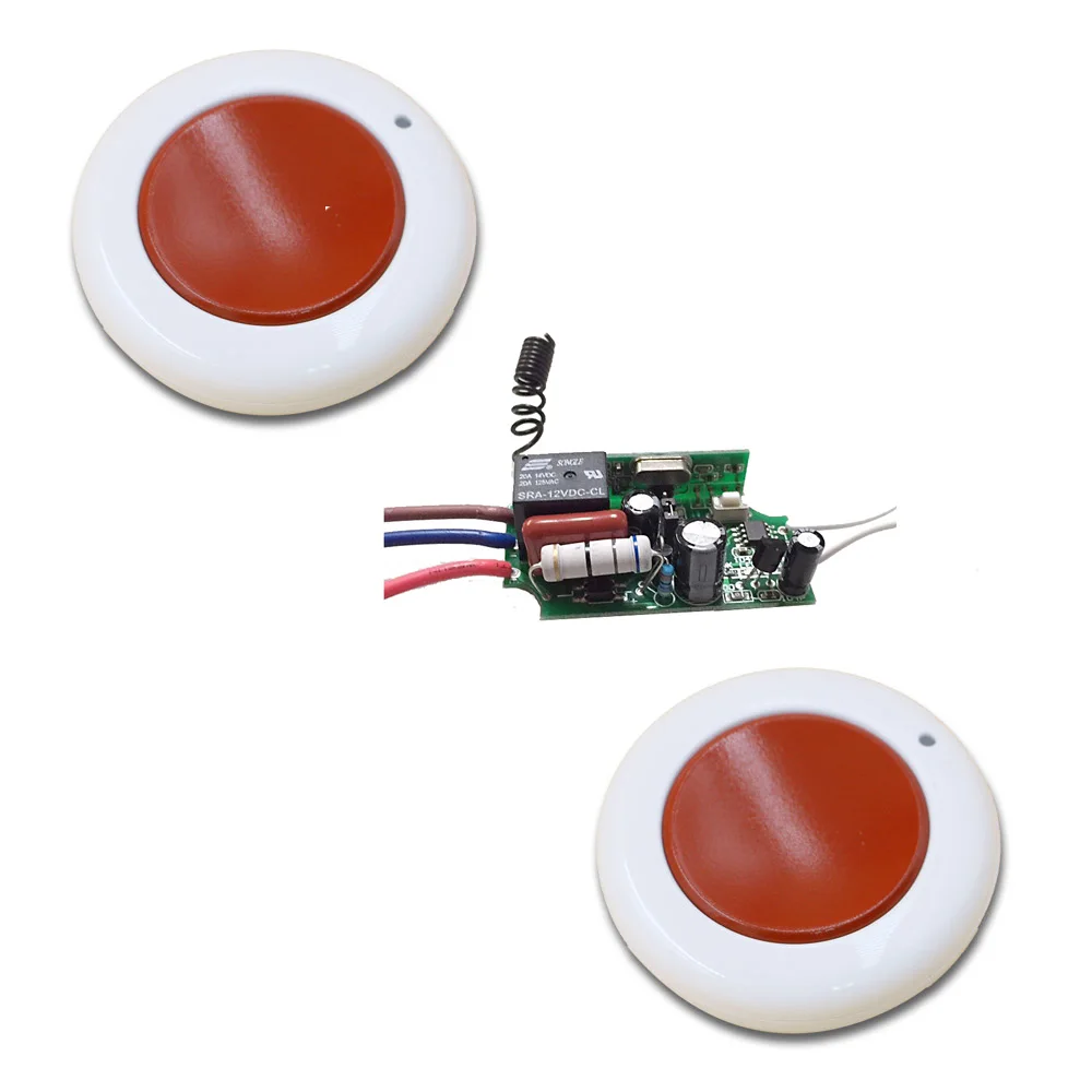 

220V 1CH Radio Controller RF Wireless Relay Remote Control Switch 315 MHZ 433 MHZ 2 Round Transmitter+1 Receiver Hot Sale