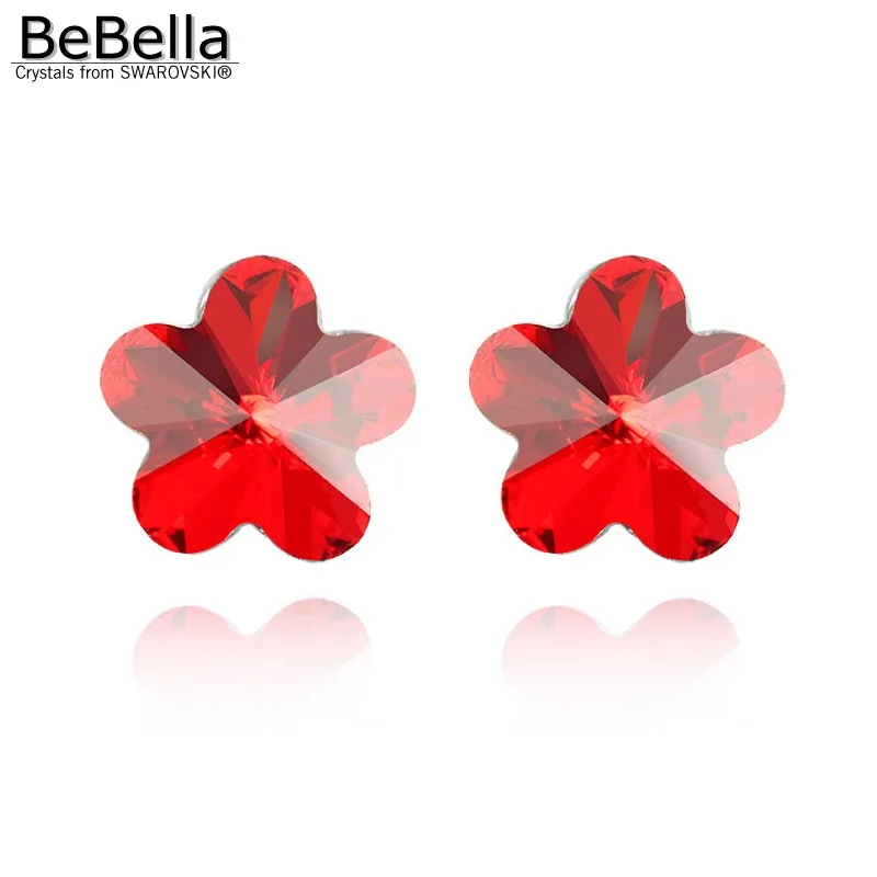 Женские серьги гвоздики с кристаллами Сваровски цветком сливы|flower stud earrings|stud
