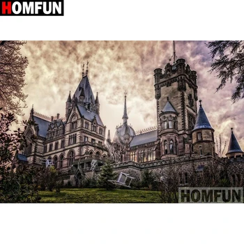 

HOMFUN Full Square/Round Drill 5D DIY Diamond Painting "House building" Embroidery Cross Stitch 5D Home Decor A15811