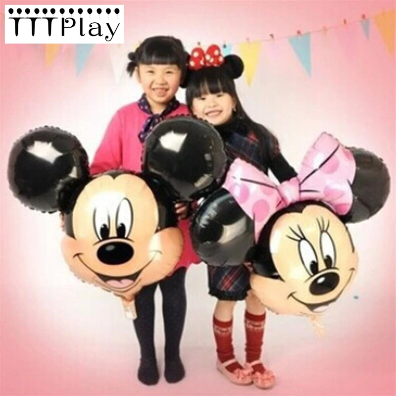 

2pcs The New Aluminum Balloon Minnie Mickey Head Foil Balloon Happy Birthday Party Decoration Supplies Children's Toys Wholesale