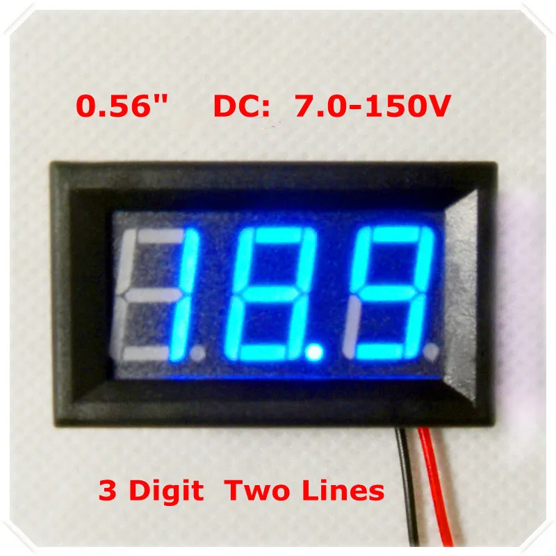RD 0 56 &quotЦифровой вольтметр DC7 150V два провода электрический велосипед автомобиля