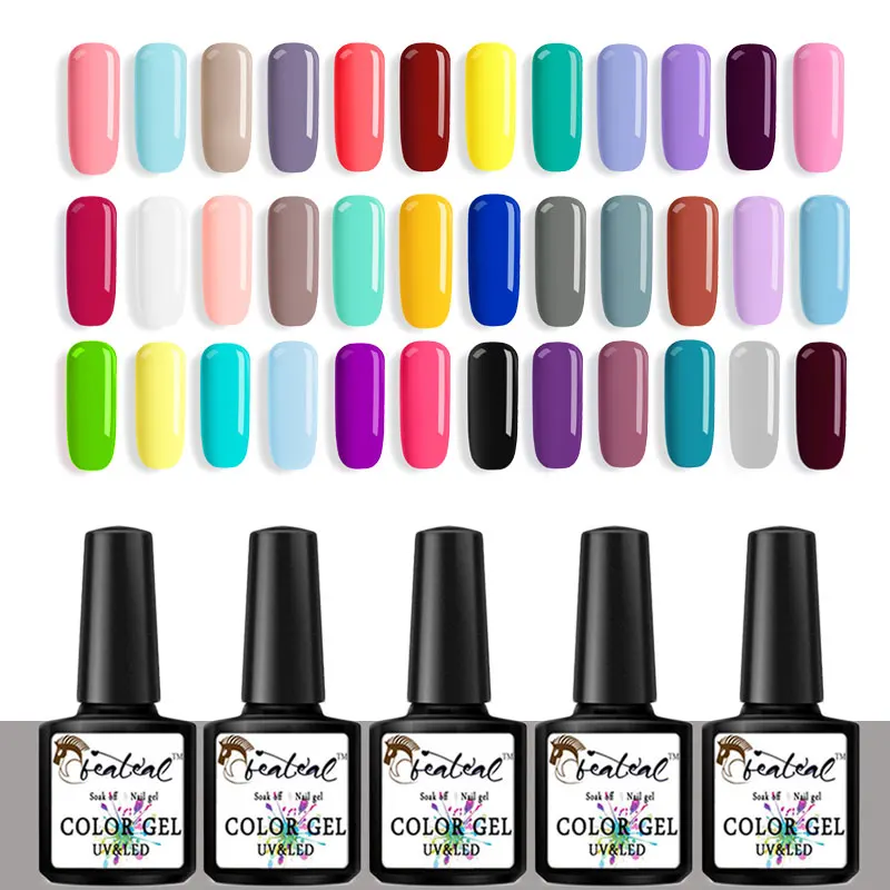 

Beateal 8ml UV Gel Nail Polish Nude Gel Varnish Set Semi Permanent Lacquer Nail Art Design Soak Off UV Varnish Nail Gel Polish
