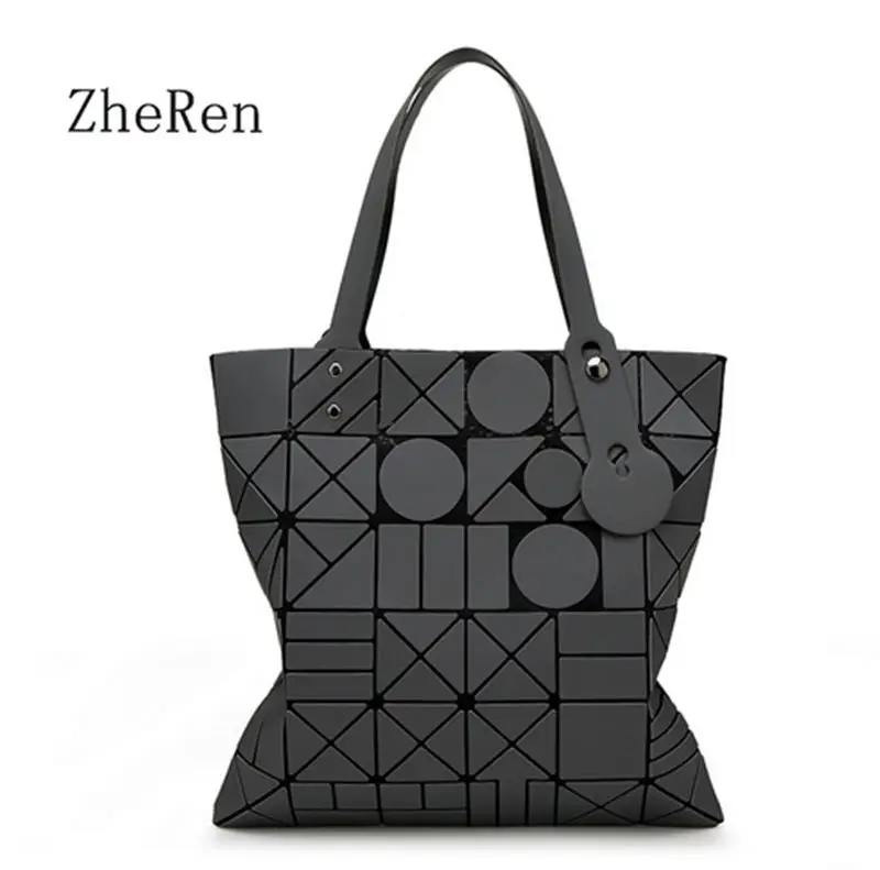 

2018 Handbag Female Folded Ladies Geometric Plaid Bag Fashion Casual Tote Shoulder Bags Women Handbag