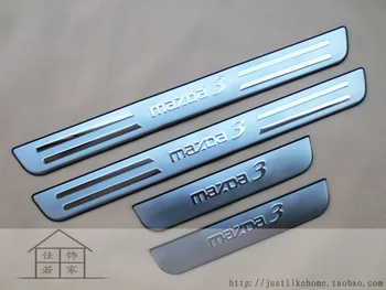 

High quality stainless steel Scuff Plate/Door Sill Car Accessories For Mazda 3(4pc)