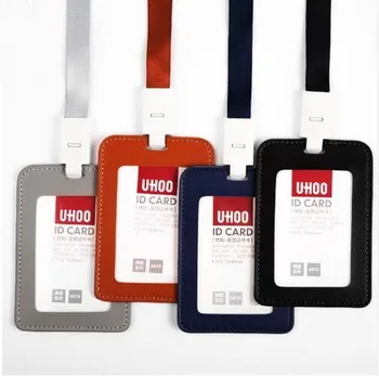 

Credit Card Holders Women Men PU Bank Card Neck name card Office School supplies Badge Holder