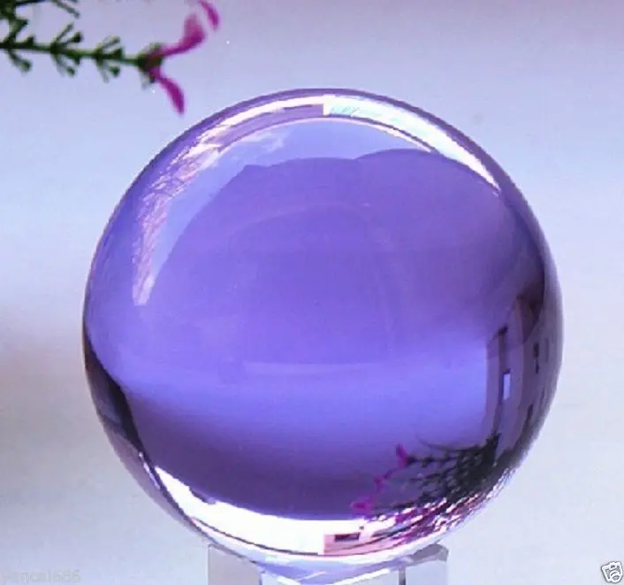 

6680106+++ 60mm +Stand Asian Natural Quartz purple Crystal Healing Ball Sphere