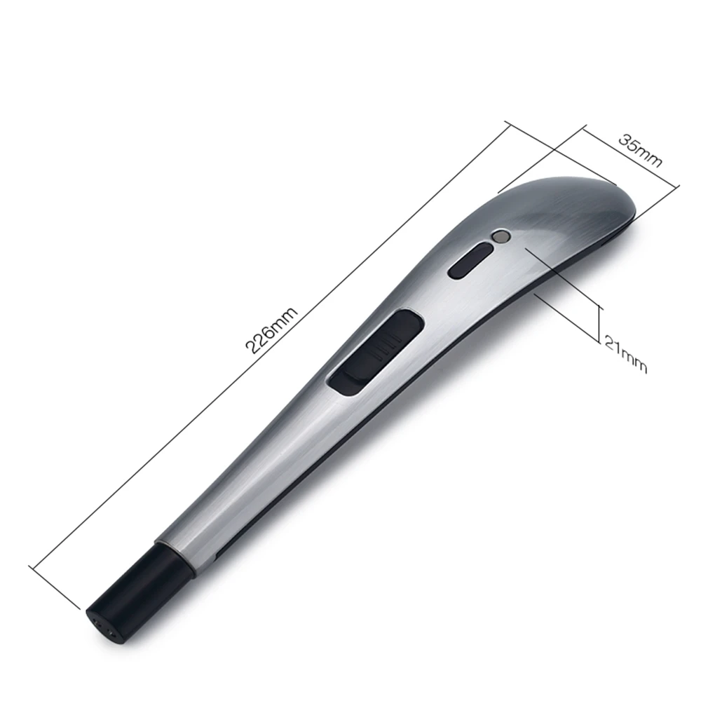 3.7V Cigarette lighter Kitchen Lighters USB windproof gas lighter Arc ignition Field Barbecue Metal BBQ 240mHA Black Silver (9)