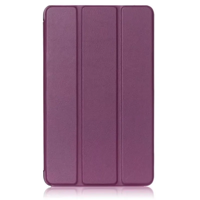 Чехол для планшета huawei Media Pad T3 8,0, однотонный тонкий складной чехол с подставкой, умный чехол для планшета, защитный чехол для huawei T3 8 дюймов - Цвет: Purple